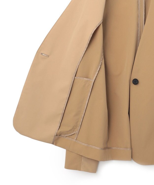 ICB 【接触冷感・UVカット・撥水・洗える】 プルーフ4WAYタフタ ノーカラージャケット コルク系