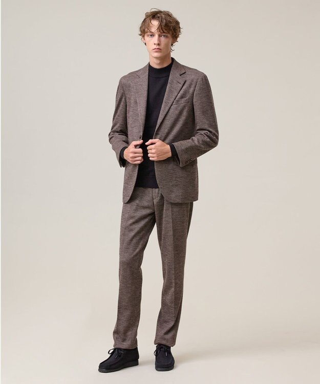 J.PRESS MEN 【セットアップ対応 / ストレッチ】SOFAニット ハイグレードジャージー スラックス ブラウン系8