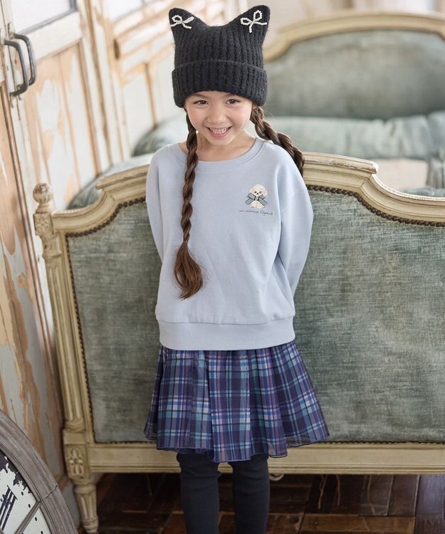 ANY KIDS アニマル バックプリントトレーナー サックスブルー×イヌ