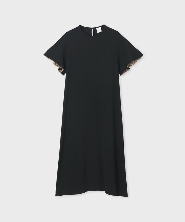 Paul Smith バックサテン ジョーゼット ワンピース ブラック