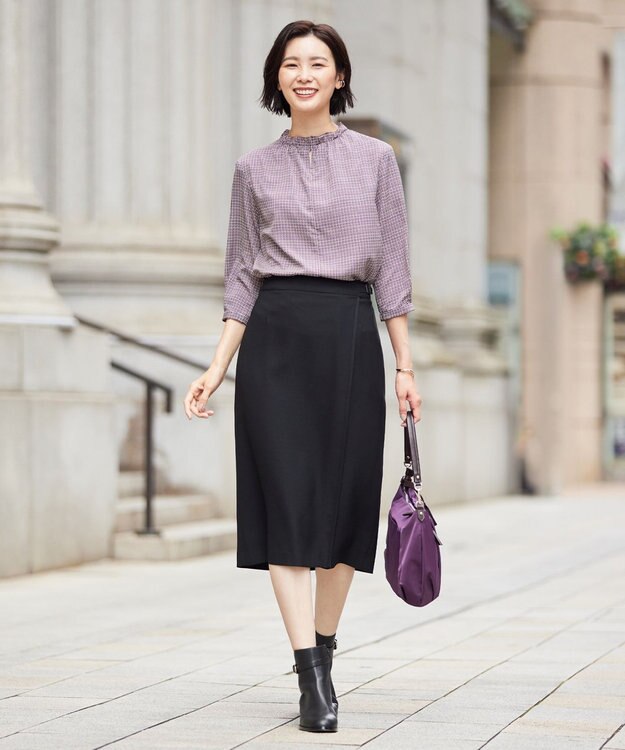 J.PRESS LADIES 【洗える】RELAXIONツイル スカート ブラック系