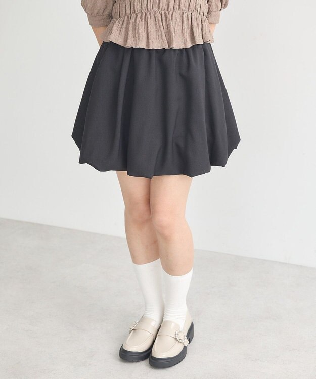 earth music&ecology バルーンミニスカート Black