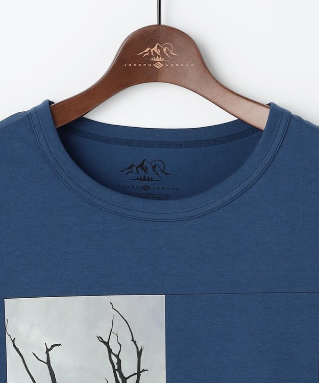 JOSEPH ABBOUD MOUNTAIN 【秋カラー/JAPANファブリック/吸水速乾】プレーティング天竺  アウトドアフォト Tシャツ ネイビー系