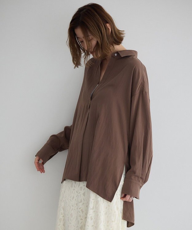 YECCA VECCA スキッパーオーバーシャツ Brown