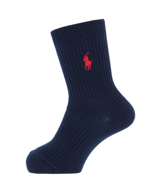 NAIGAI POLO RALPH LAUREN ポロ ラルフ ローレン｜子供 男の子 女の子 キッズ ボーイズ ガールズ｜ワンポイント刺繍 綿混｜リブ クルー丈 スクールソ ミッドナイトブルー