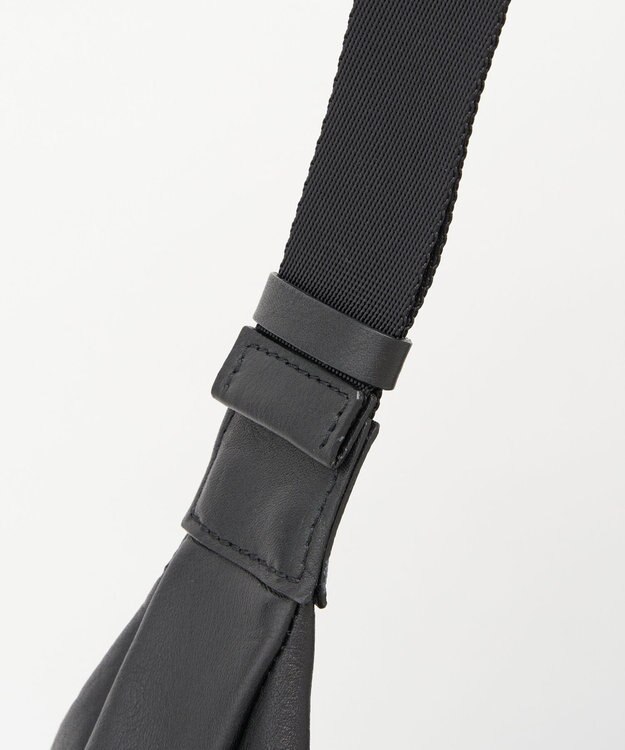 russet ソフトレザーラウンドビッグショルダーバッグ(CE-1325-WEB) Black2（シルバー金具）