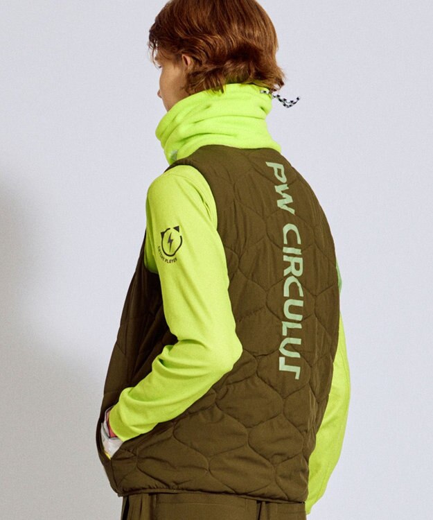 PW CIRCULUS NEWデザイン！【UNISEX】WAVY ネックウォーマー ゴルフ ライトグリーン系