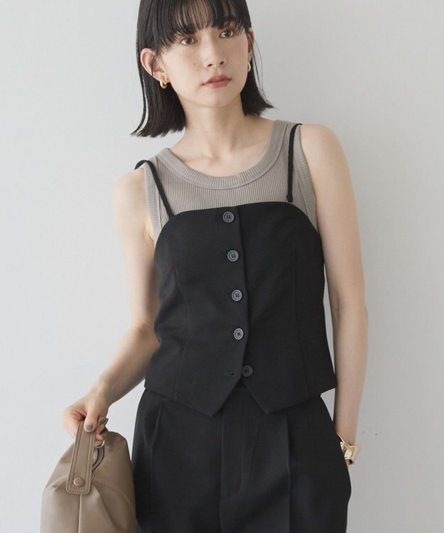 AMERICAN HOLIC 【2WAY】イージーケアフロントボタンビスチェ Black