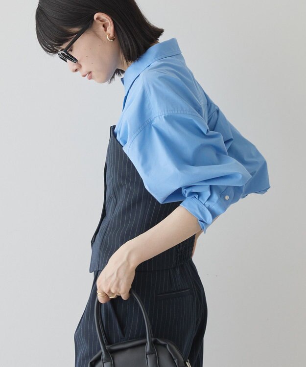 AMERICAN HOLIC 【2WAY】イージーケアフロントボタンビスチェ Stripe Navy