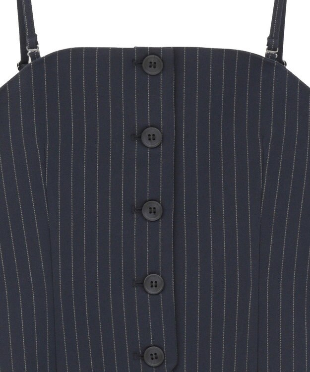 AMERICAN HOLIC 【2WAY】イージーケアフロントボタンビスチェ Stripe Navy