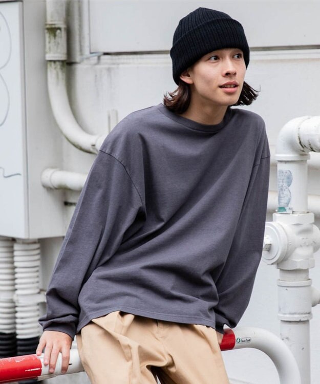 WEGO ピグメントクルーネックロンT スミクロ