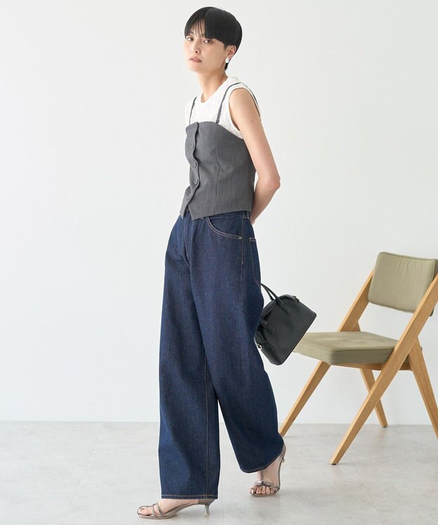 AMERICAN HOLIC 【2WAY】イージーケアフロントボタンビスチェ Gray Mixture