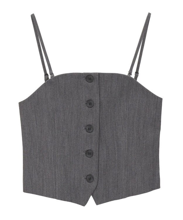 AMERICAN HOLIC 【2WAY】イージーケアフロントボタンビスチェ Gray Mixture