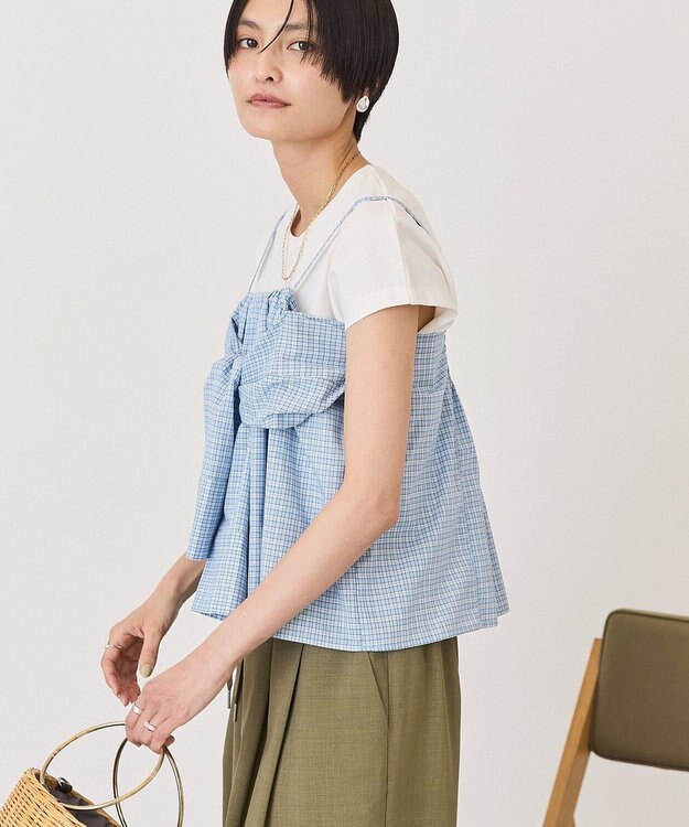 AMERICAN HOLIC 【２点セット】ノースリーブＴシャツ＋ビスチェ Off White