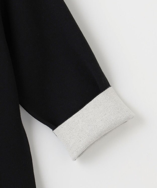 自由区 L 【アンサンブル対応・洗える】レーヨンストレッチ7分袖 ニット ブラック