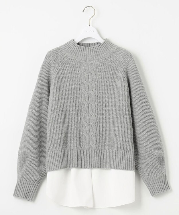 ANY SIS 【2SET】ニットレイヤード セット ライトグレー