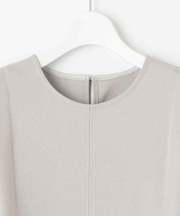 Feroux 【洗える】ジョーゼットコンビポンチ ワンピース アイスグレー系