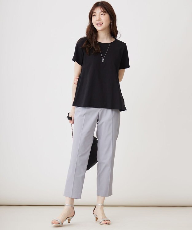 ANY SIS 【UVケア】サイドプリーツ カットソー ブラック