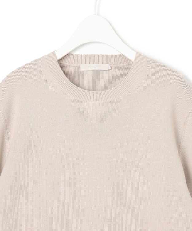 ICB ウールブレンドスムース デザインニット トープ系