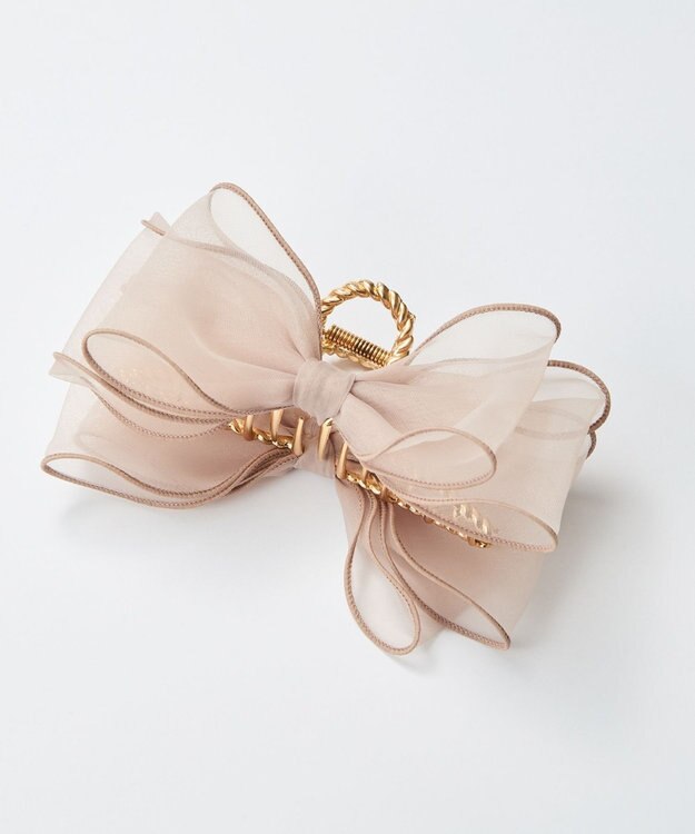 Phoebe ボリュームオーガンジーリボンバンスクリップ　ピンク ピンク