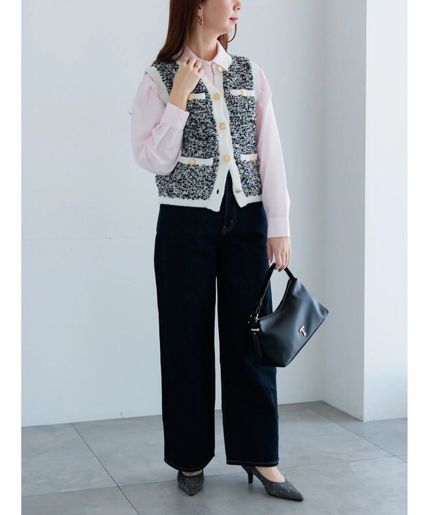 Te chichi フロントフリルシャツ ピンク