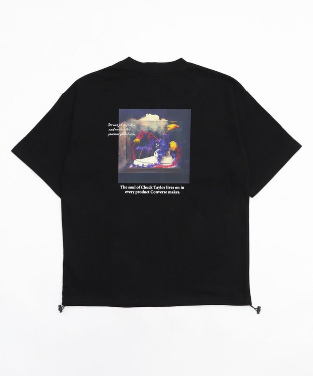 WEGO 【速乾】CONVERSEフォトプリントドロストＴ ブラック