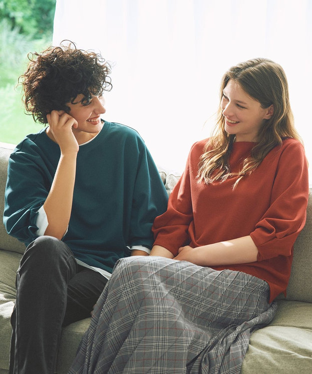 ANY 【新色追加/ウエストゴム】ウーリッシュプリーツスカート ブラウン系チェック