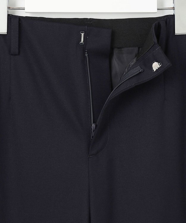 J.PRESS LADIES S 【セットアップ対応・洗える・抗菌防臭】T/Cポンチ セミワイド パンツ ネイビー系