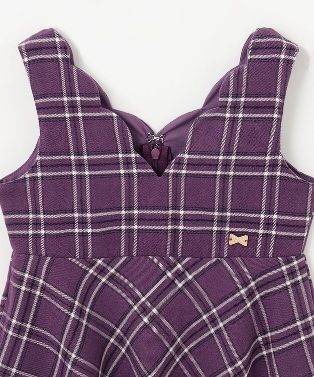 ANY KIDS チェック柄 ジャンパースカート モーブ系チェック