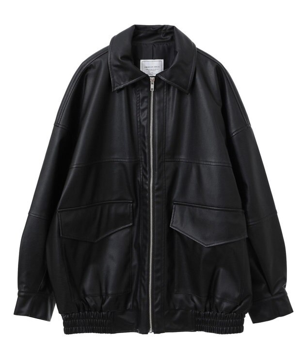 AMERICAN HOLIC フェイクレザーブルゾン Black