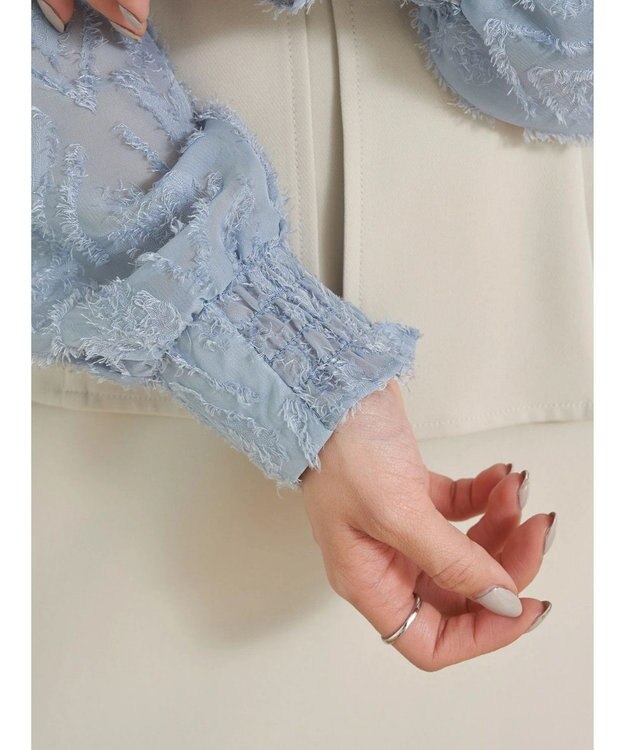 earth music&ecology ＳＥＴ２点カットジャカードカーディガン＋ビスチェ Sax