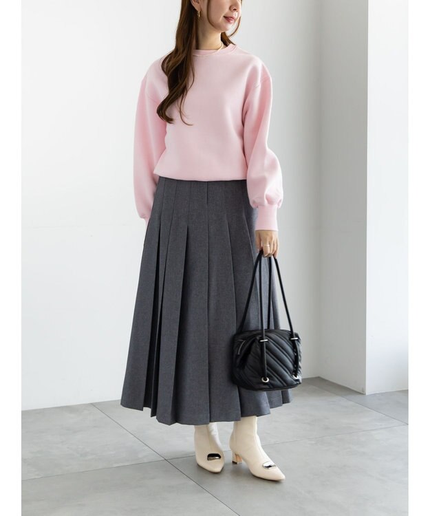 Te chichi ワンポイント刺繍裏起毛プルオーバー ピンク