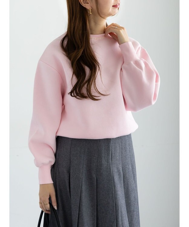 Te chichi ワンポイント刺繍裏起毛プルオーバー ピンク