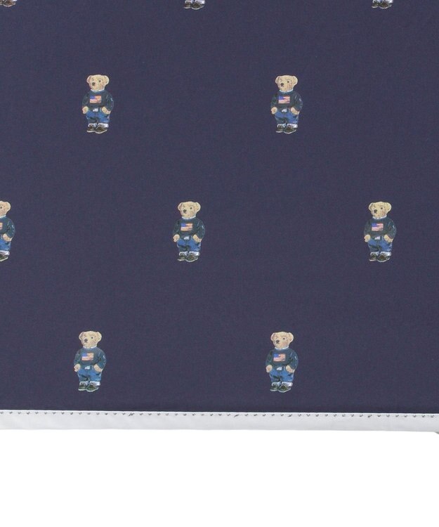 MOONBAT 【 遮光率100％/遮熱/UV/軽量】POLO RALPH LAUREN（ポロ ラルフローレン）晴雨兼用日傘   PORO BEAR ポロベア 裏カラー 折りたたみ傘 ネイビー＆ベアＰｔ×オフ