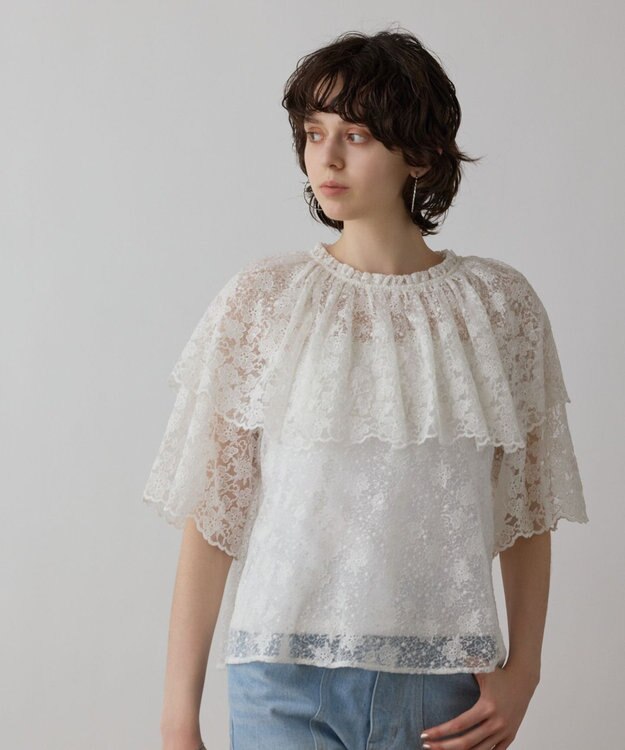 GRACE CONTINENTAL レースケープブラウス キナリ