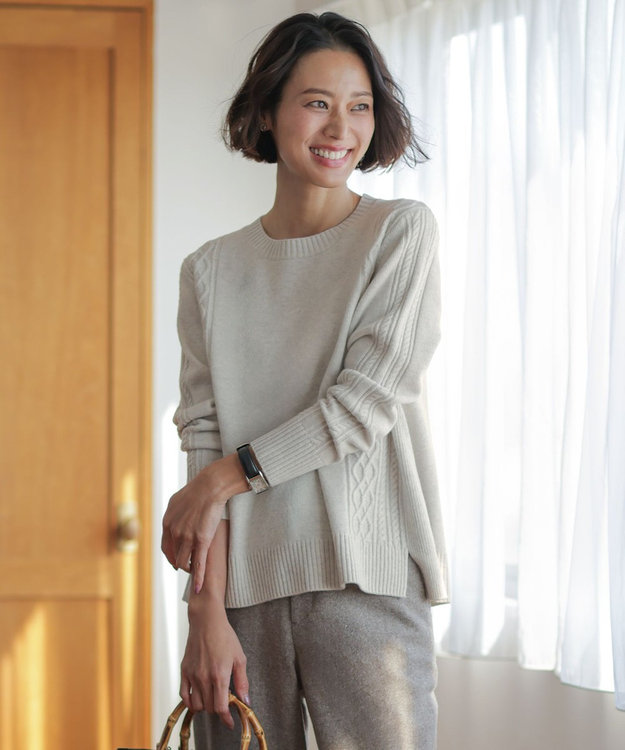 J.PRESS LADIES L 【WEB限定カラーあり】CAT クルーネック ニット ライトグレー系