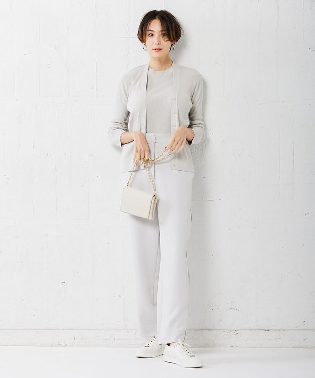 ICB 【洗える】 コンパクトリブ カーディガン トープ系