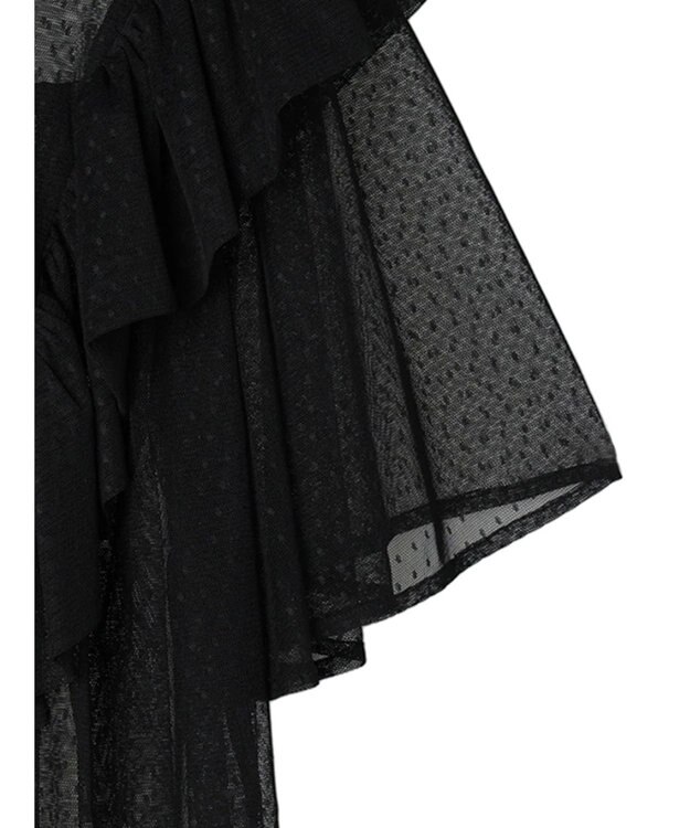 Green Parks ■ＥＳＣＡＲ　ドットチュールフレアヨークプルオーバー Black