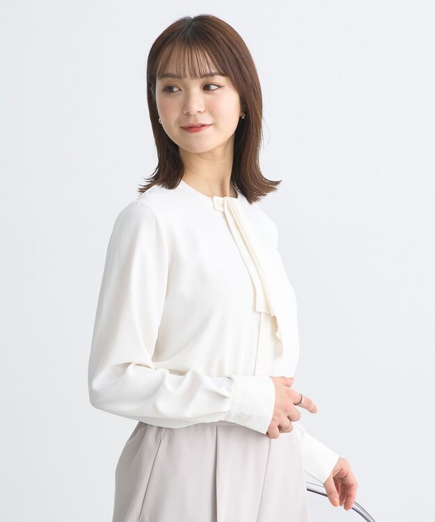 earth music&ecology 2WAYボウタイブラウス オフホワイト