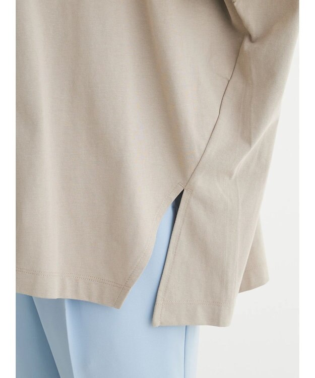 Green Parks 冷っとすずやか　ドルマンカット５分袖プルオーバー Gray Beige