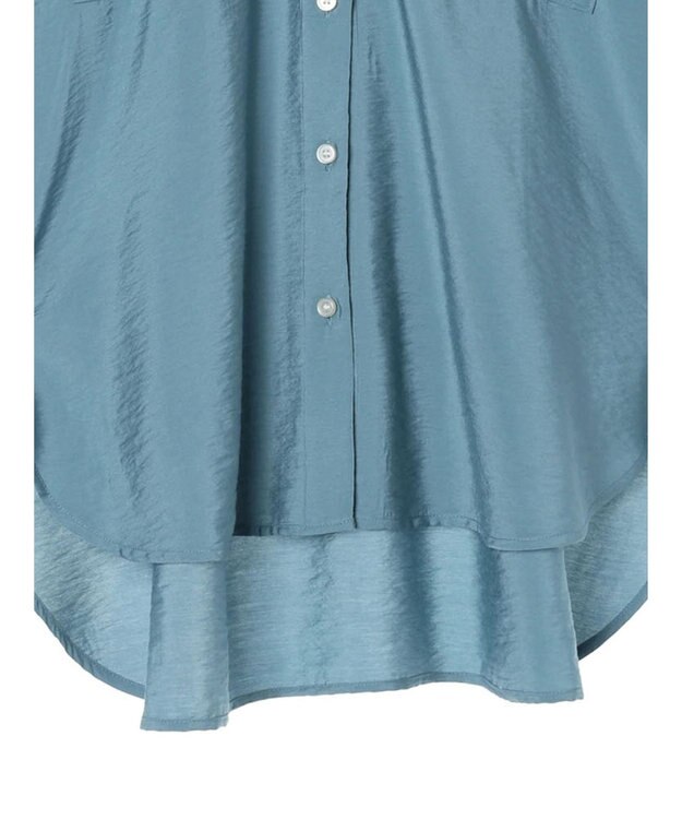 AMERICAN HOLIC 接触冷感Ｗポケット袖タックシャツチュニック Sax