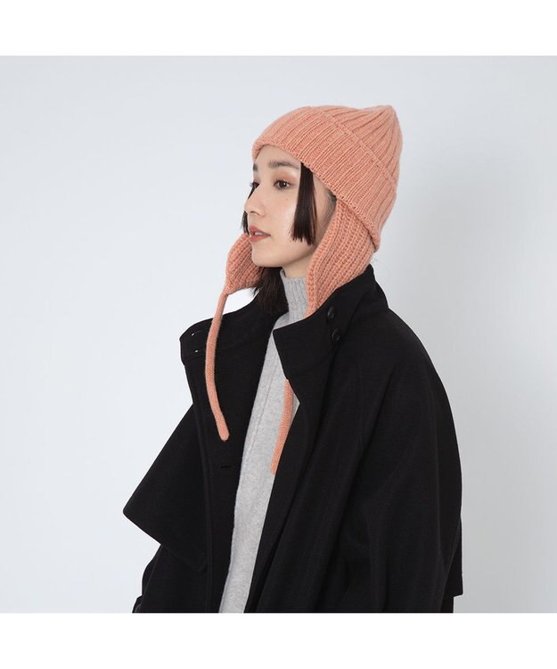 林八百吉商店 un chapeau  ニットワッチアビエーター オレンジ