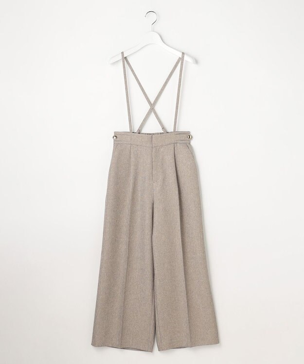 ANY SIS 【2WAY】サスペンダー付き ワイドパンツ ベージュ