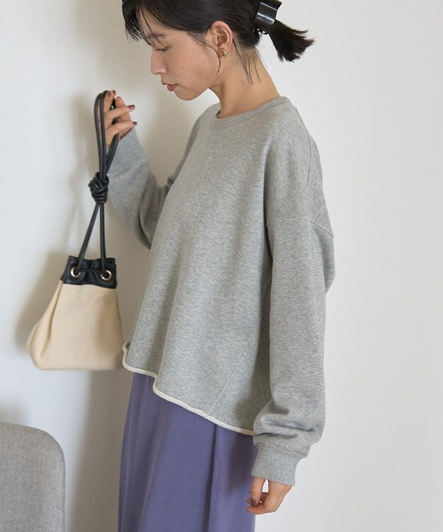 AMERICAN HOLIC ラメ裏毛スウェットプルオーバー Light Gray Mixture