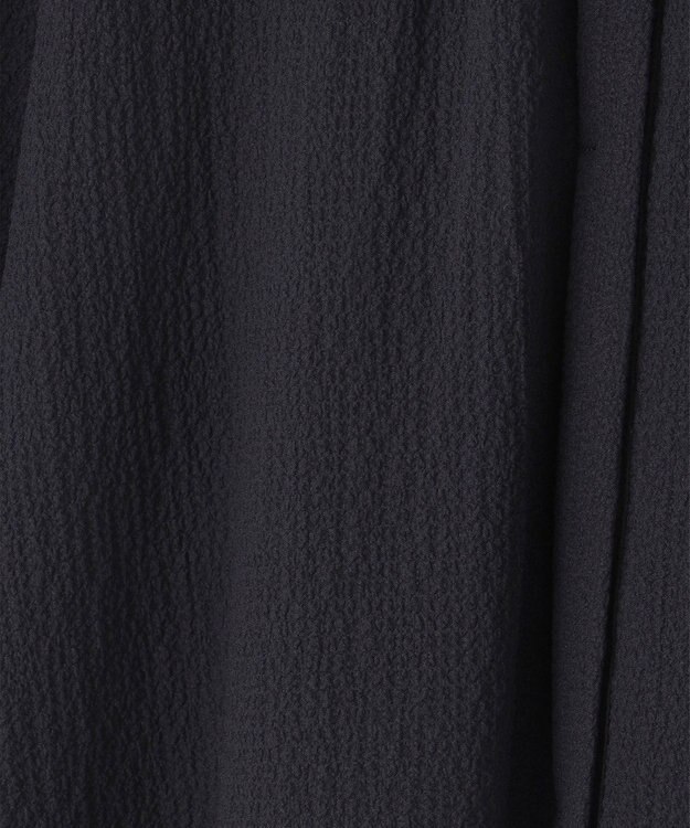 組曲 【WEB限定】クレープストレッチ シャツワンピース ネイビー系