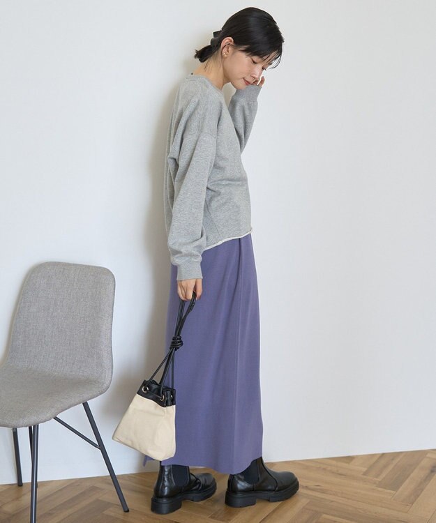 AMERICAN HOLIC ラメ裏毛スウェットプルオーバー Light Gray Mixture