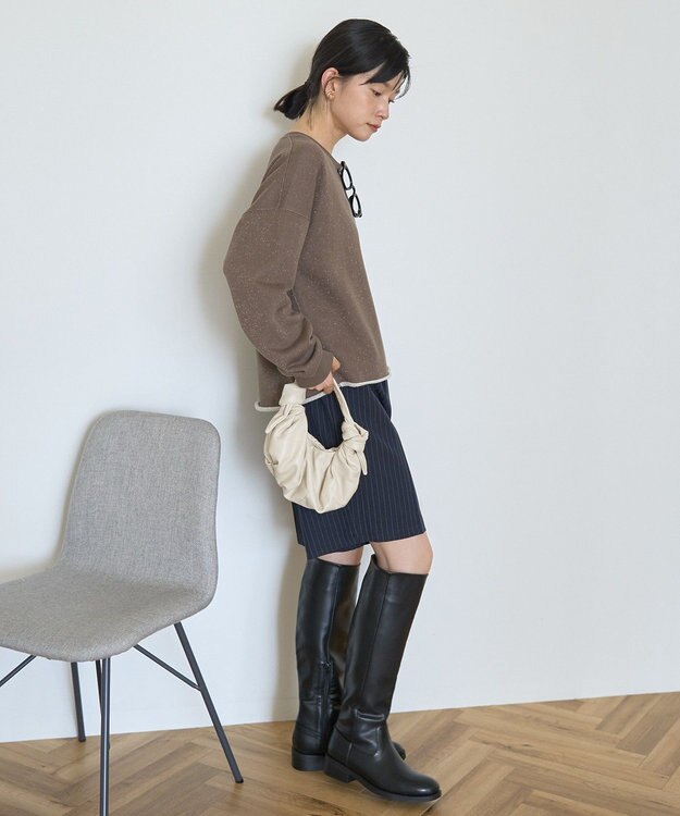 AMERICAN HOLIC ラメ裏毛スウェットプルオーバー Mocha