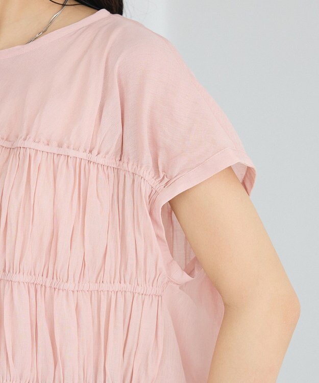 CRAFT STANDARD BOUTIQUE ヴィンテージボイルギャザーブラウス Light Pink