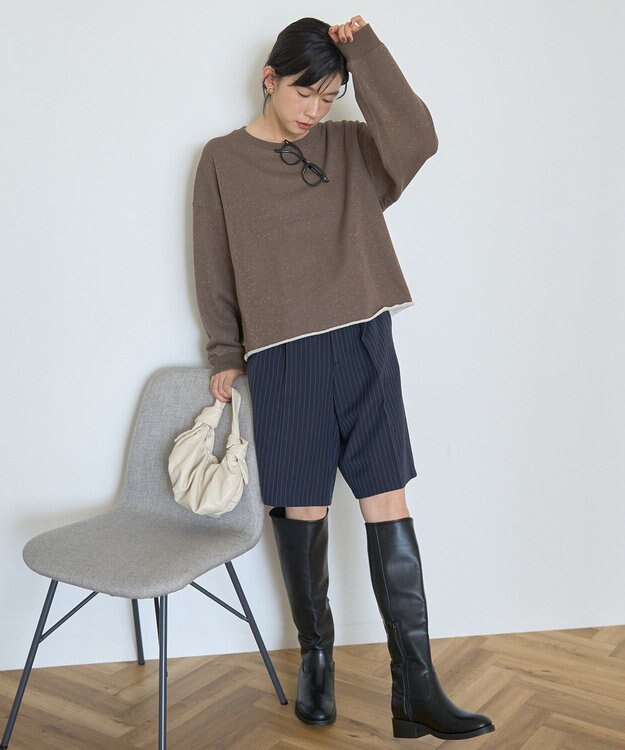 AMERICAN HOLIC ラメ裏毛スウェットプルオーバー Mocha