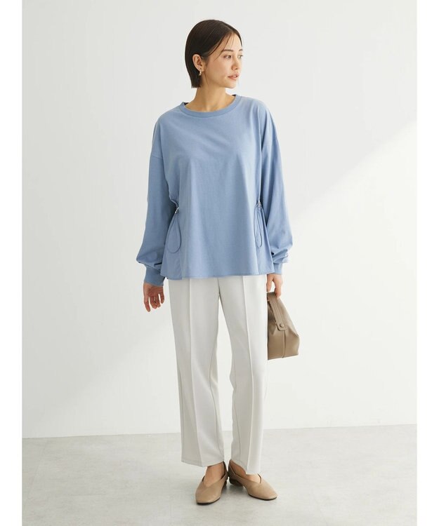 Green Parks ドロストドッキング長袖プルオーバー Sax